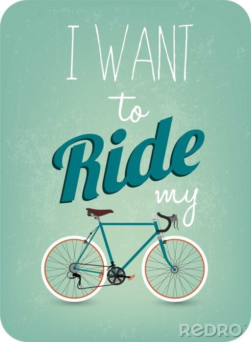 Canvas Retro opschrift met fiets