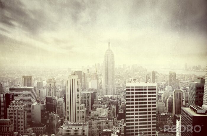 Canvas Retro skyline van New York