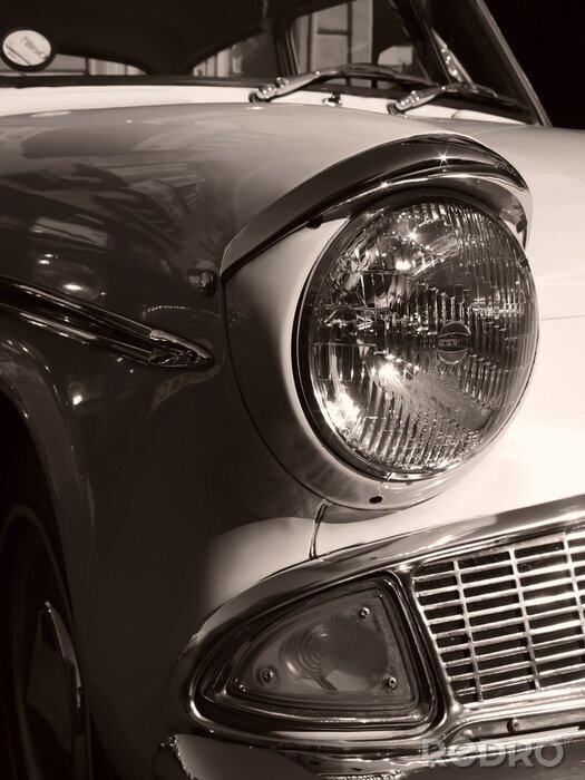 Canvas Retro stijlvolle auto koplamp