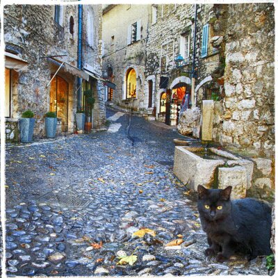 Retro straat in de Provence
