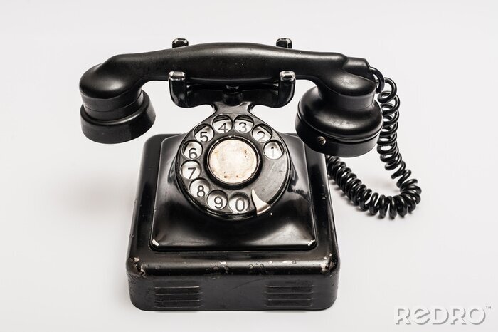 Canvas Retro zwarte telefoon