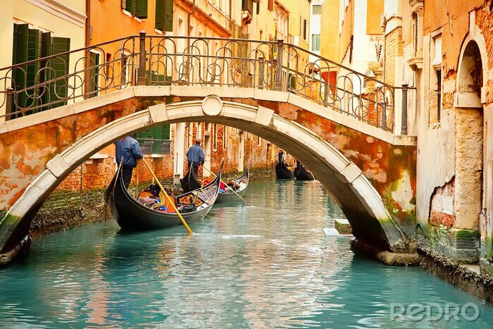 Canvas Rode brug in Venetië