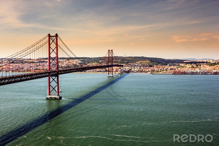 Canvas Rode Brug naar Lissabon