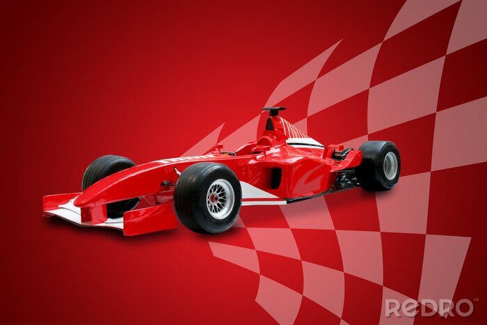 Canvas rode formule een auto en race vlag