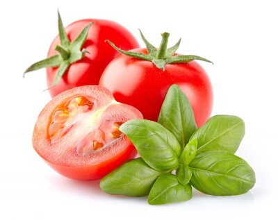Rode tomaten en basilicum