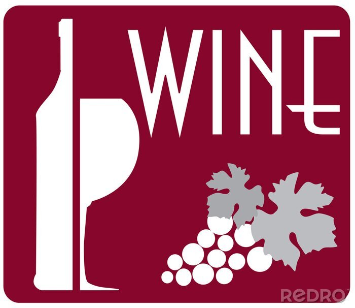 Canvas Rode wijn minimale illustratie