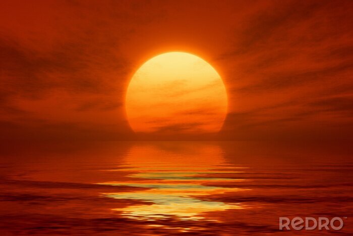 Canvas rode zonsondergang