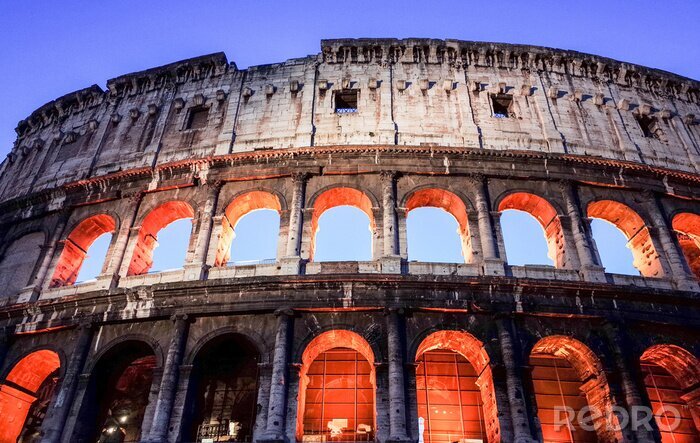 Canvas Rome en het verlichte Colosseum