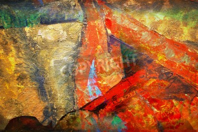 Canvas Rood-oranje schilderij