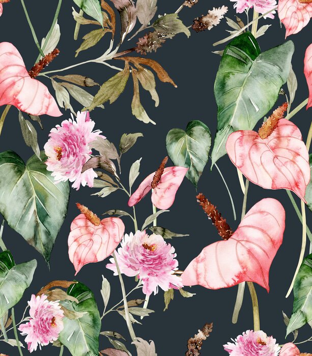 Canvas Roze anthurium