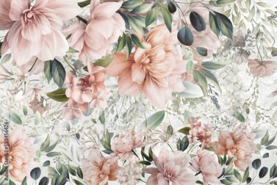 Roze bloemen tussen groene bladeren