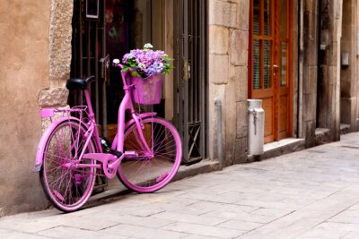 Roze damesfiets