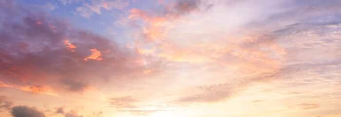 Canvas Roze en oranje lucht