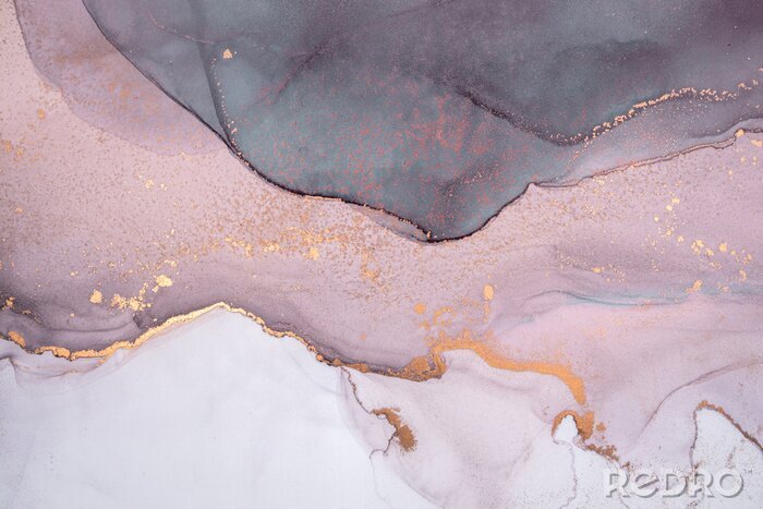 Canvas Roze marmer met grijze achtergrond