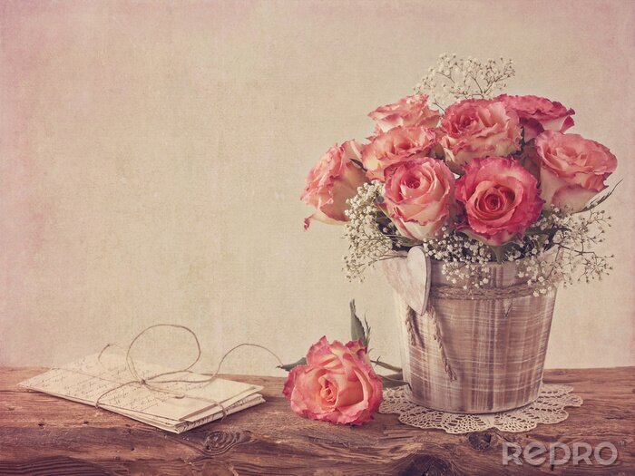 Canvas Roze rozen