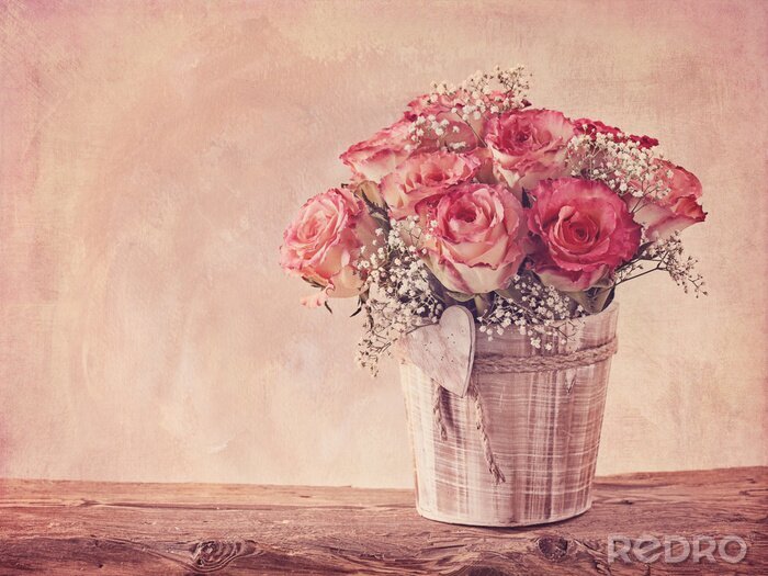 Canvas Roze rozen