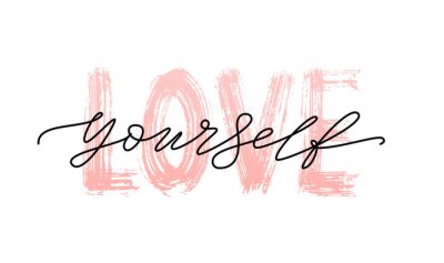 Roze slogan hou van jezelf