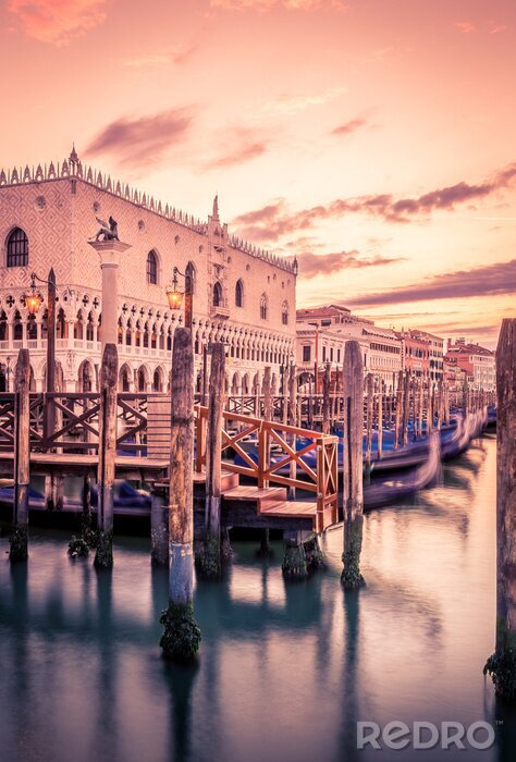 Canvas Roze zonsondergang in Venetië