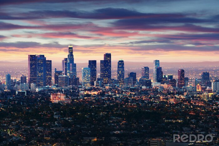 Canvas Ruimtelijk landschap van Los Angeles