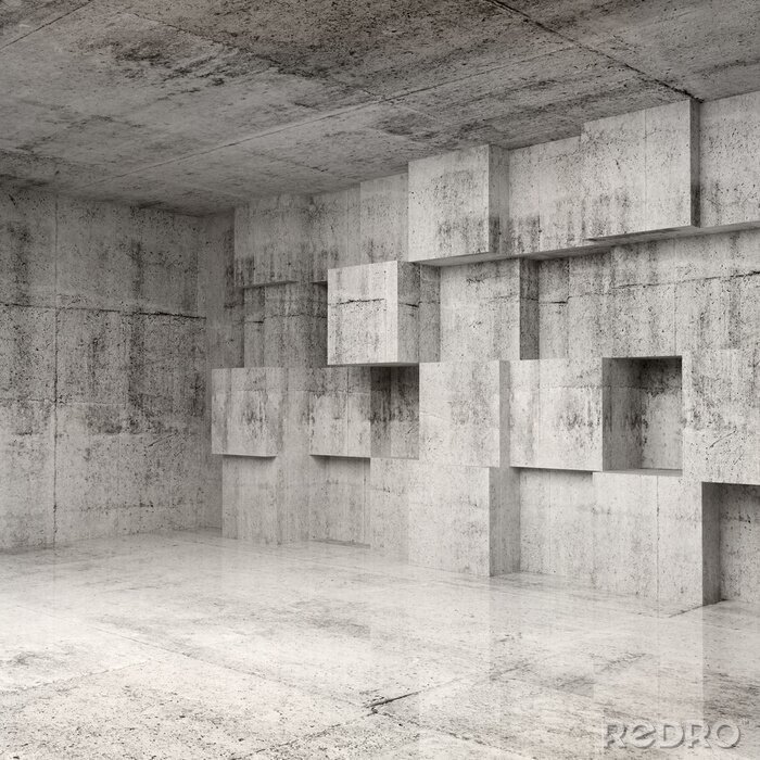 Canvas Ruimtelijke muur van kubussen