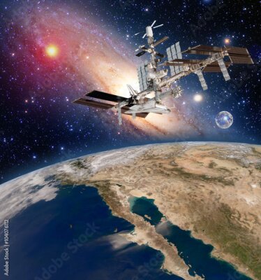 Ruimtestation boven de aarde