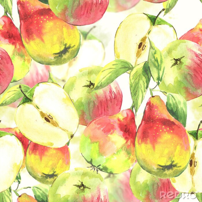 Canvas Rustieke tekening van appels