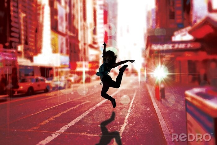 Canvas Samengesteld beeld van mooie break dancer