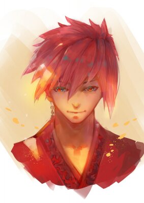 Canvas Samurai rood haar