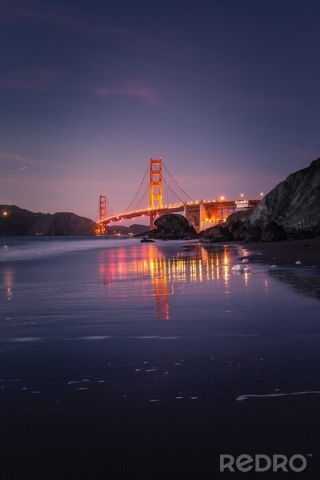 Canvas San Francisco-brug 's nachts