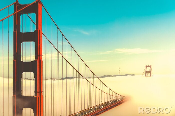 Canvas San Francisco Golden Gate in mist