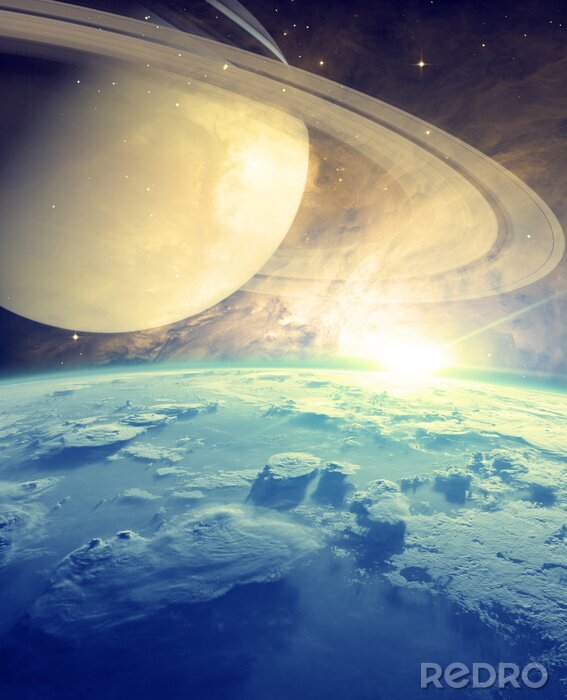 Canvas Saturnus en een andere planeet