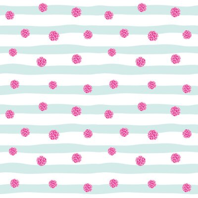 Canvas Schitter naadloze het patroonachtergrond van de confettienstip. Roze en pastelblauwe trendy kleuren. Voor verjaardag, valentijn en plakboekontwerp.
