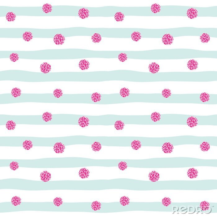 Canvas Schitter naadloze het patroonachtergrond van de confettienstip. Roze en pastelblauwe trendy kleuren. Voor verjaardag, valentijn en plakboekontwerp.