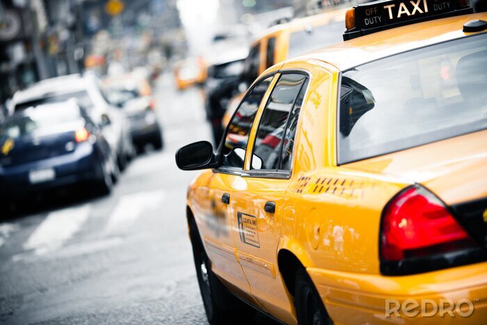 Canvas Schitterende taxi op straat