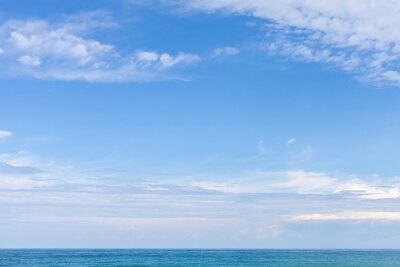 Canvas Sea water under cloudy blue sky