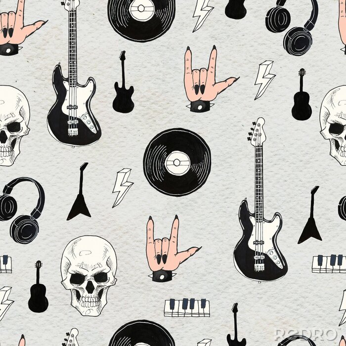 Canvas Seamless Rock background. Abstract music modern pattern.