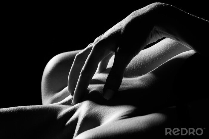 Canvas Sensueel vrouwelijk naakt