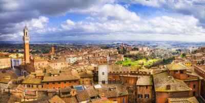 Canvas Siena - prachtige middeleeuwse stad van Toscane, Italië
