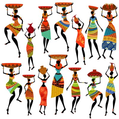 Silhouetten van mooie Afrikaanse vrouwen