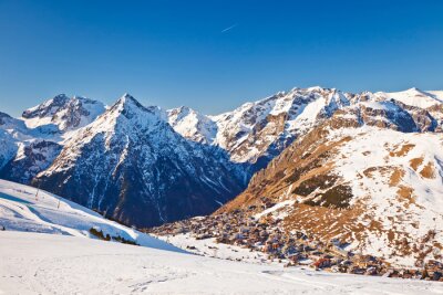 Canvas Skioord in de Franse Alpen