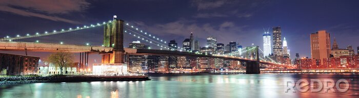 Canvas Skyline van de nachtelijke metropool