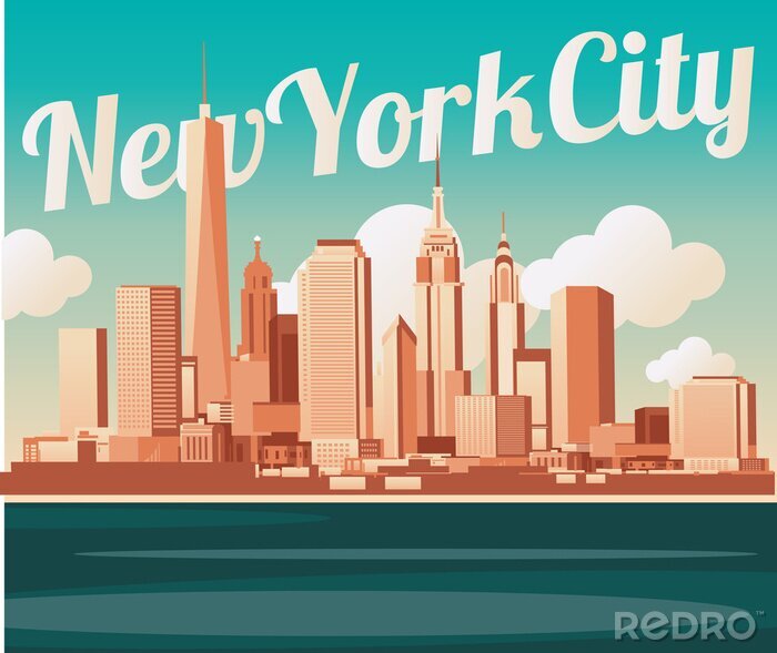 Canvas Skyline van New York City