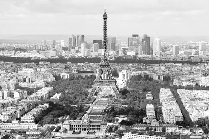 Canvas Skyline van Parijs in grijs