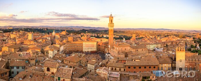 Canvas Skyline van Siena in Toscane
