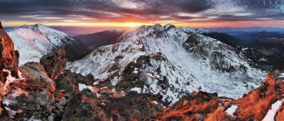 Canvas Slowakije Tatra - Winter bergpanorama