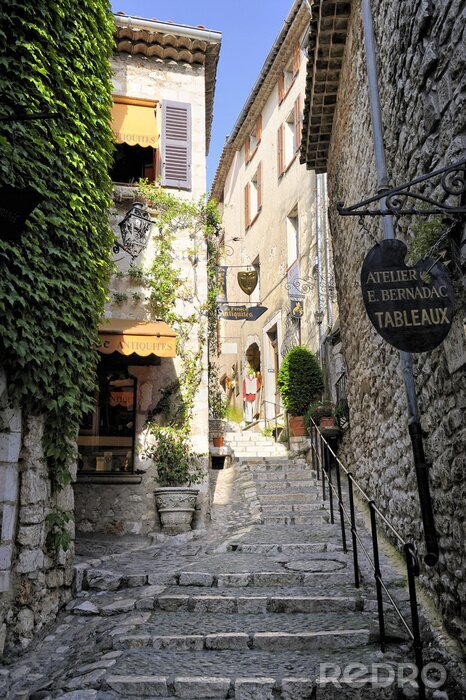 Canvas Smalle rijstrook op St Paul De Vence