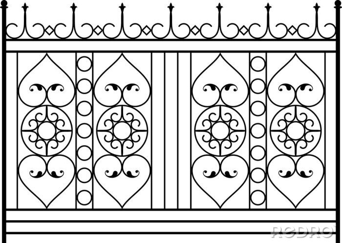 Canvas smeedijzeren poort, gril, railing