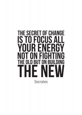 Socrates typografisch citaat over verandering