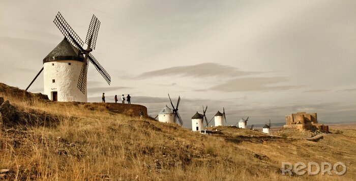 Canvas Spaans eiland met windmolens
