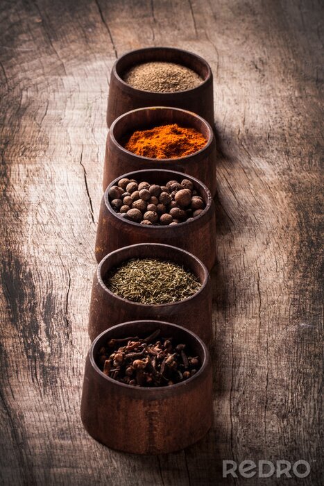 Canvas Specerijen in houten kisten